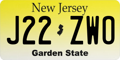 NJ license plate J22ZWO