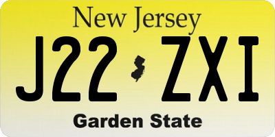 NJ license plate J22ZXI