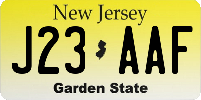 NJ license plate J23AAF