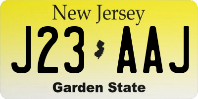 NJ license plate J23AAJ
