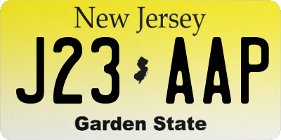 NJ license plate J23AAP