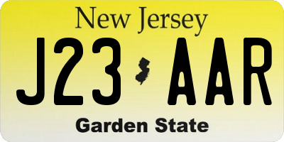 NJ license plate J23AAR