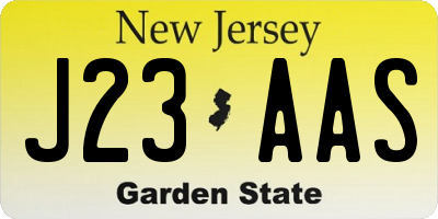 NJ license plate J23AAS