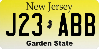 NJ license plate J23ABB