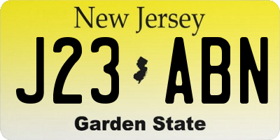 NJ license plate J23ABN