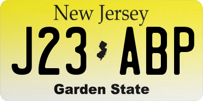 NJ license plate J23ABP