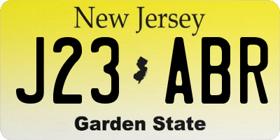 NJ license plate J23ABR