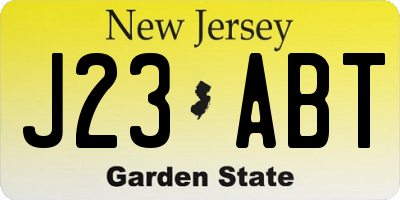 NJ license plate J23ABT