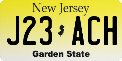 NJ license plate J23ACH