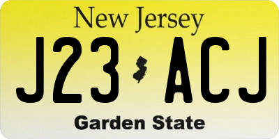 NJ license plate J23ACJ