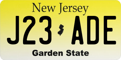 NJ license plate J23ADE