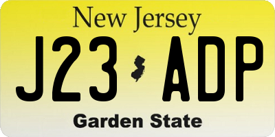 NJ license plate J23ADP