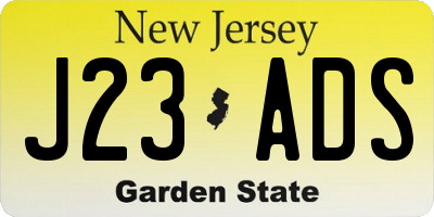 NJ license plate J23ADS