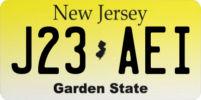 NJ license plate J23AEI