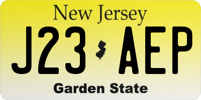 NJ license plate J23AEP
