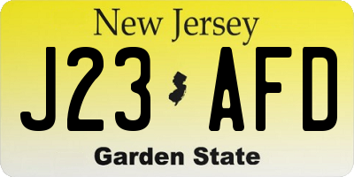 NJ license plate J23AFD