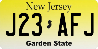 NJ license plate J23AFJ