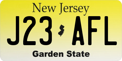 NJ license plate J23AFL