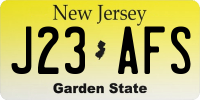 NJ license plate J23AFS