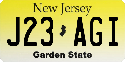 NJ license plate J23AGI