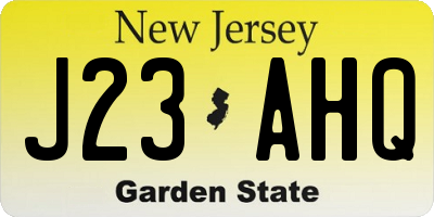 NJ license plate J23AHQ