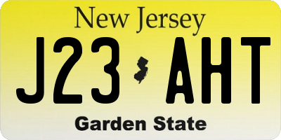 NJ license plate J23AHT