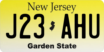 NJ license plate J23AHU