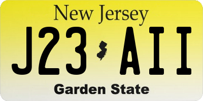 NJ license plate J23AII