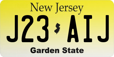 NJ license plate J23AIJ