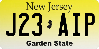 NJ license plate J23AIP