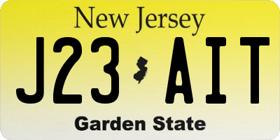 NJ license plate J23AIT