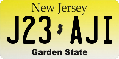 NJ license plate J23AJI