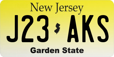 NJ license plate J23AKS