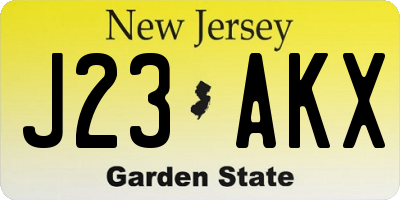 NJ license plate J23AKX