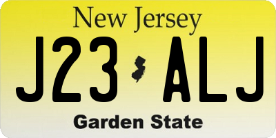 NJ license plate J23ALJ