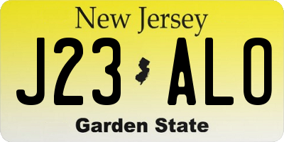 NJ license plate J23ALO