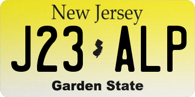 NJ license plate J23ALP