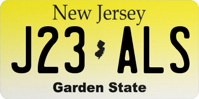 NJ license plate J23ALS