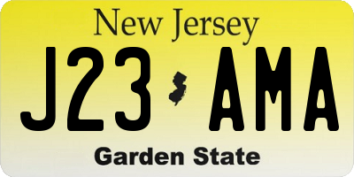NJ license plate J23AMA