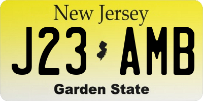 NJ license plate J23AMB