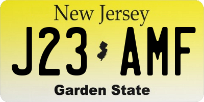 NJ license plate J23AMF