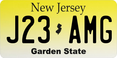 NJ license plate J23AMG