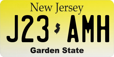 NJ license plate J23AMH