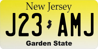 NJ license plate J23AMJ