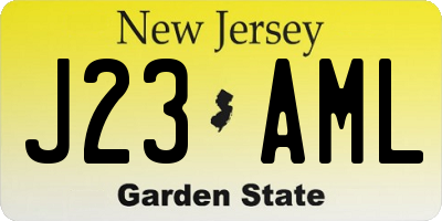 NJ license plate J23AML