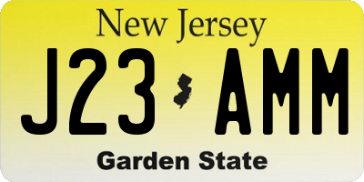 NJ license plate J23AMM