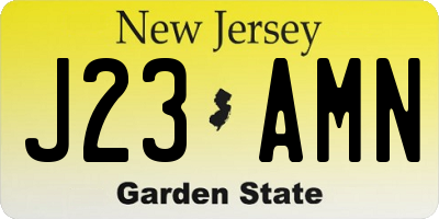NJ license plate J23AMN