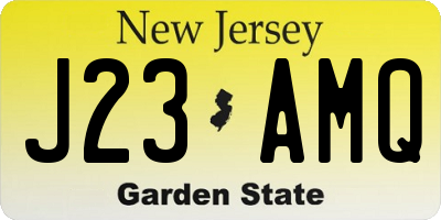 NJ license plate J23AMQ