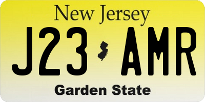 NJ license plate J23AMR