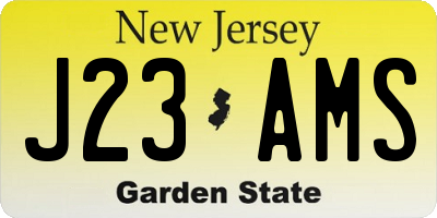 NJ license plate J23AMS